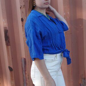 H.M Blue Crinkly Ladies Blouse